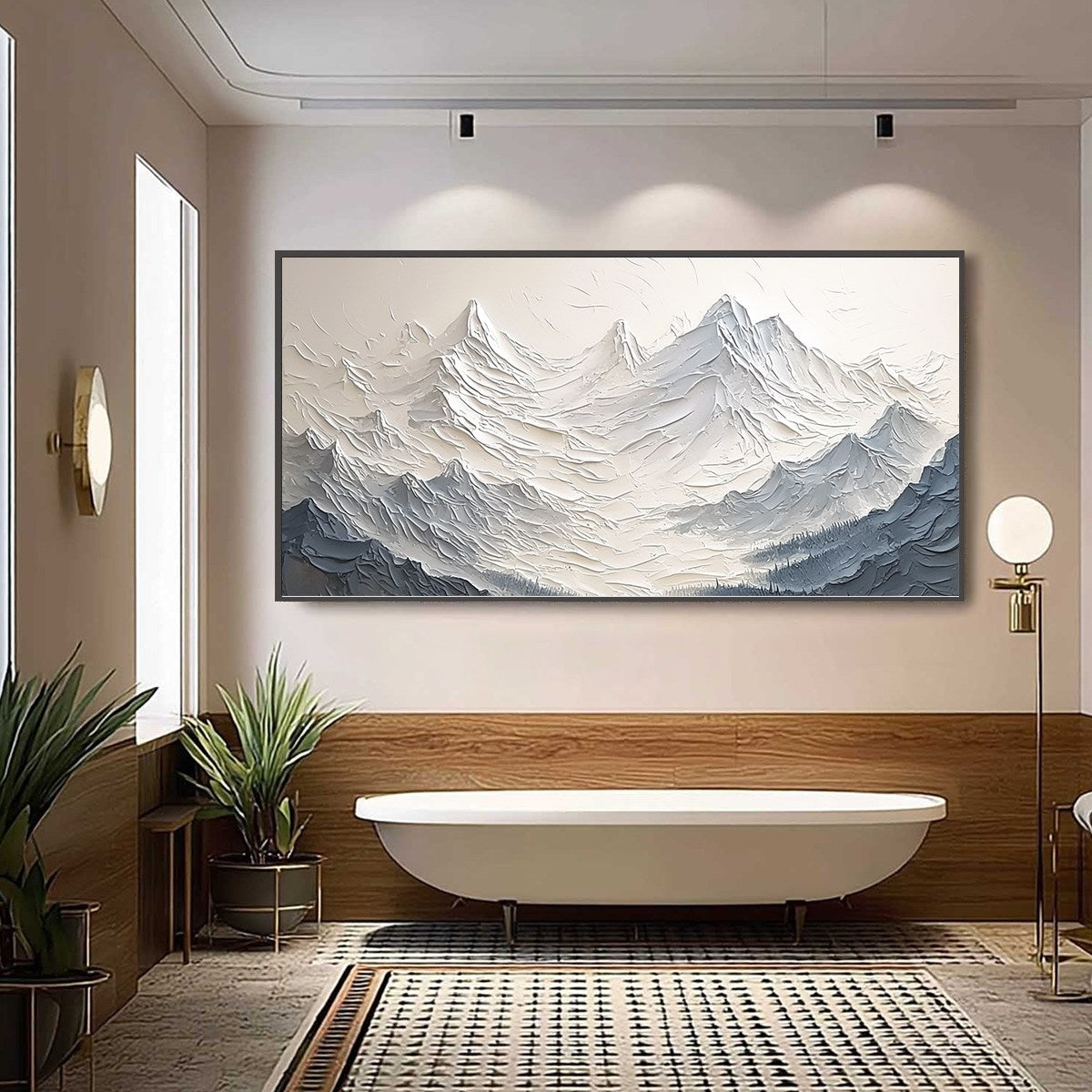 ALPINE MAJESTY: Textured Minimalist Mountain Painting - Image 4
