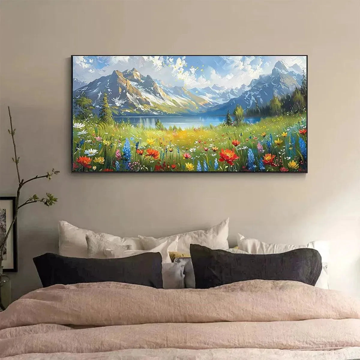 ALPINE WILDFLOWER PARADISE: Colorful Landscape Painting with Mountains and Wildflowers - Image 8