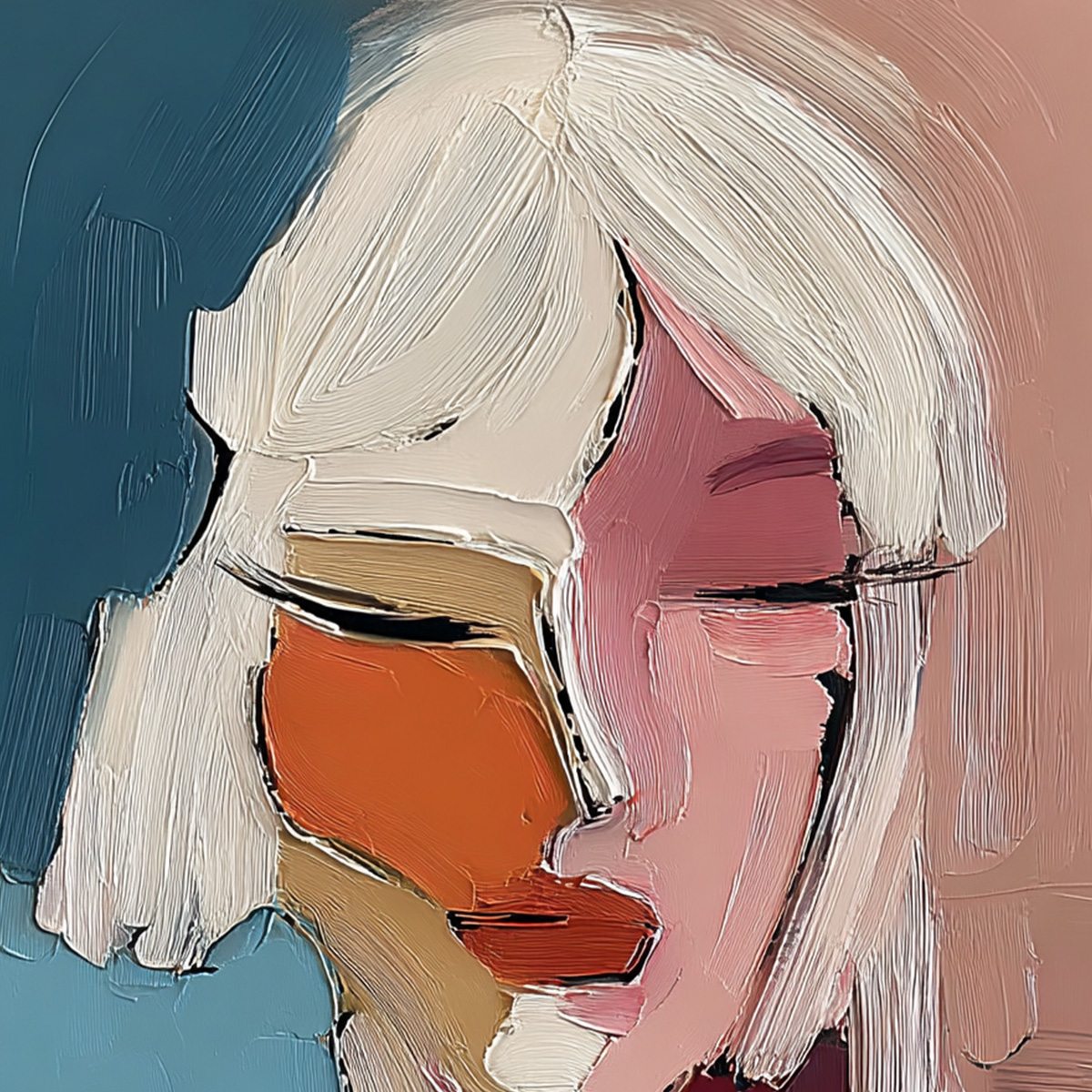 ALTER EGO: Textured Abstract Portrait Painting of a Woman - Image 3