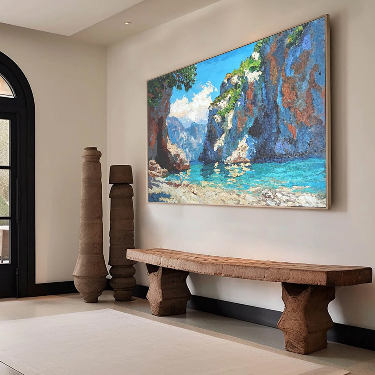 AMALFI COVE: Impasto Coastal Landscape Oil Painting - Image 8