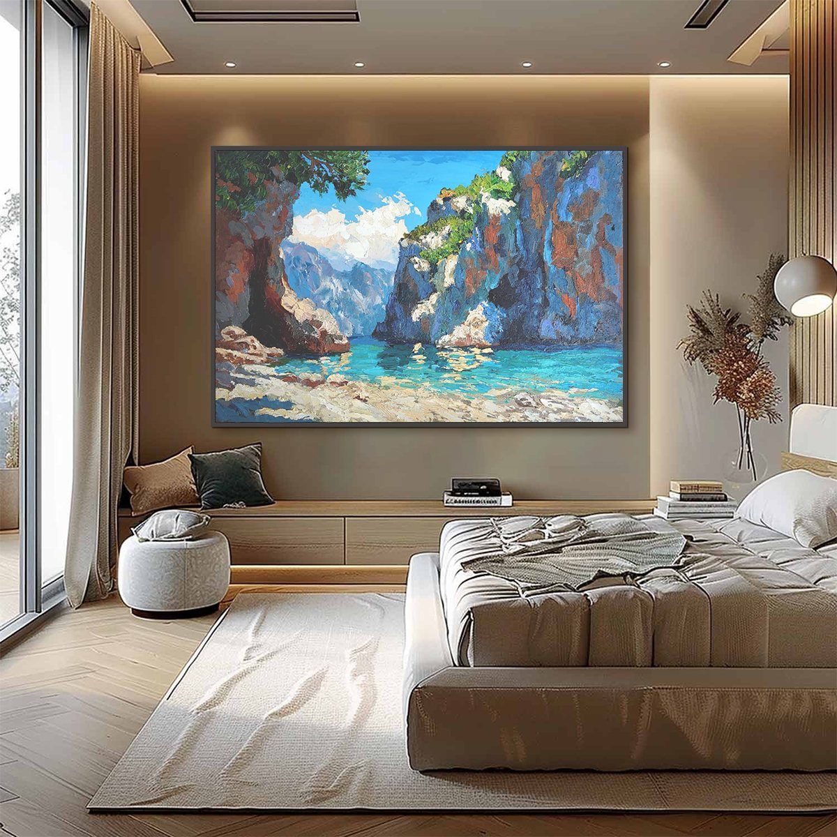 AMALFI COVE: Impasto Coastal Landscape Oil Painting - Image 6