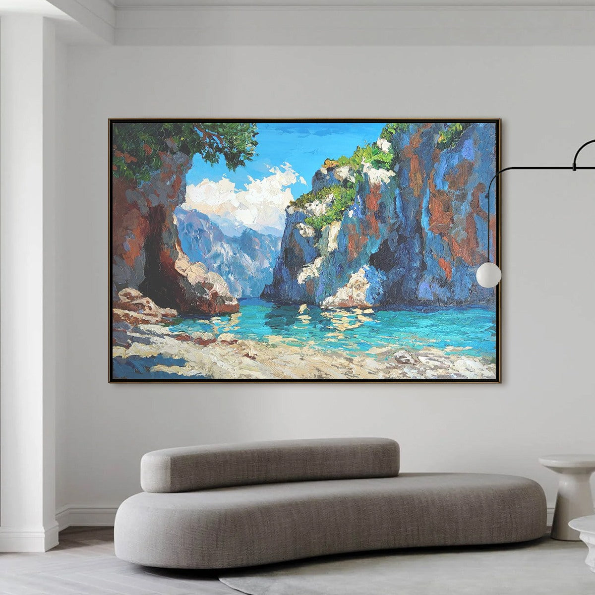 AMALFI COVE: Impasto Coastal Landscape Oil Painting - Image 2