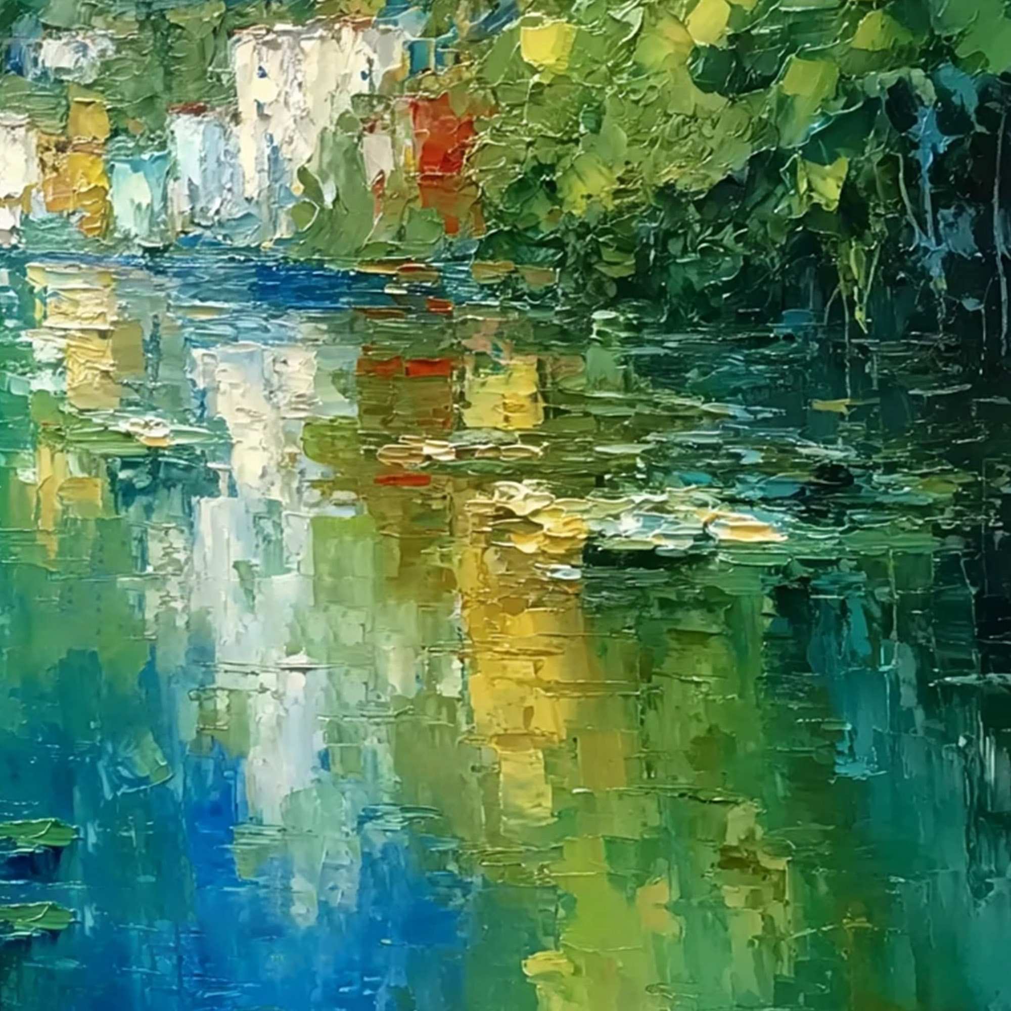 AMALFI REFLECTIONS: Textured Impasto Painting of Italian Coast Reflections - Image 5