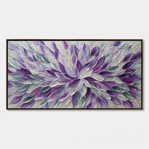AMETHYST BLOOM: Textured Impasto Floral Oil Painting