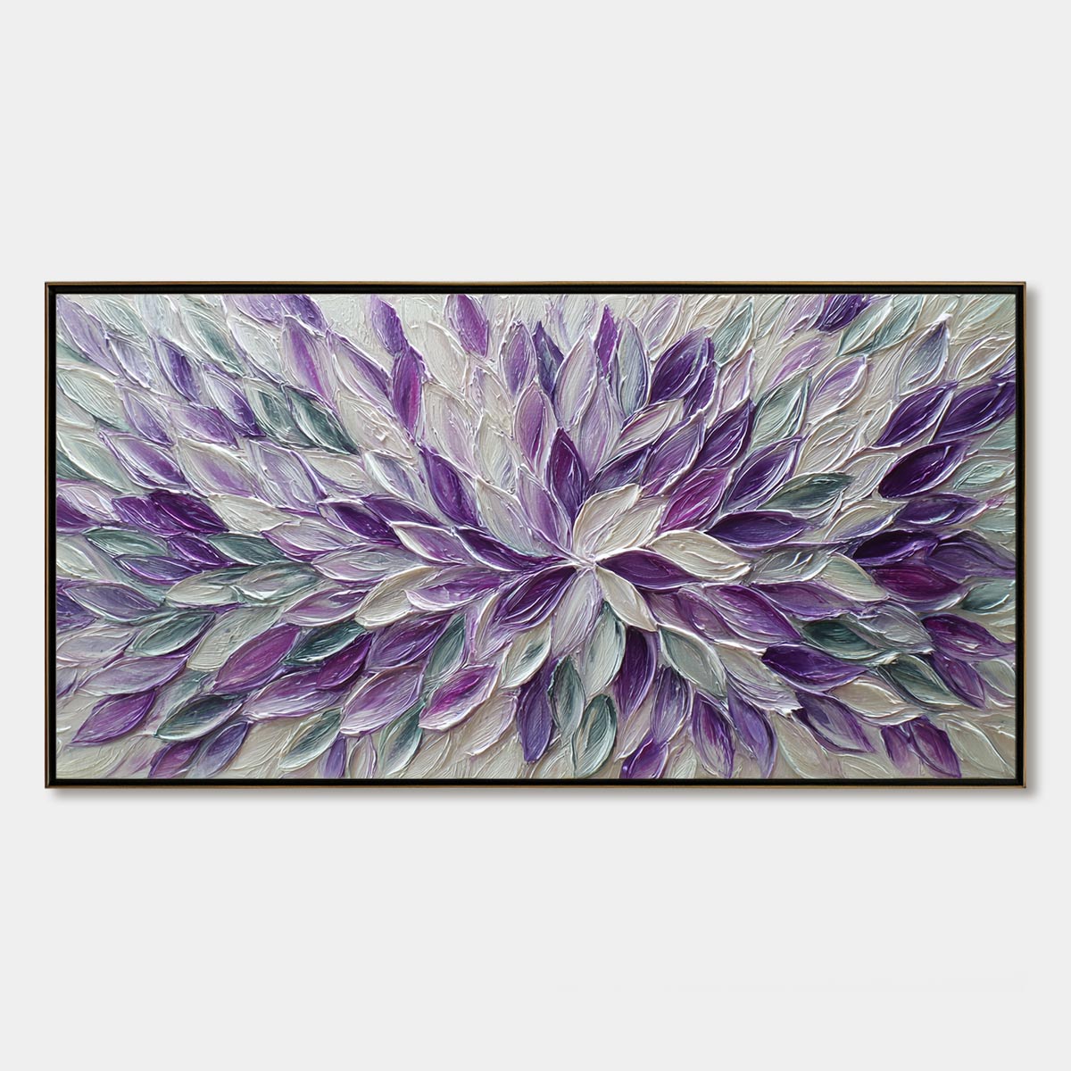 AMETHYST BLOOM: Textured Impasto Floral Oil Painting