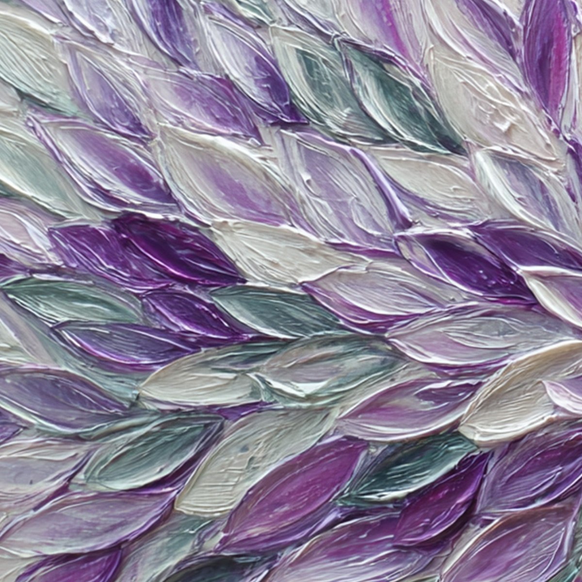 AMETHYST BLOOM: Textured Impasto Floral Oil Painting - Image 6