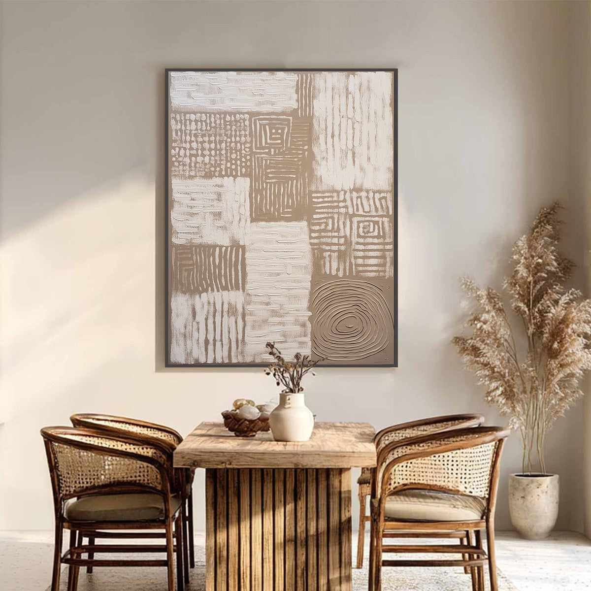 ANCIENT ECHOES: Textured Wabi Sabi Abstract Painting in Neutral Tones - Image 6