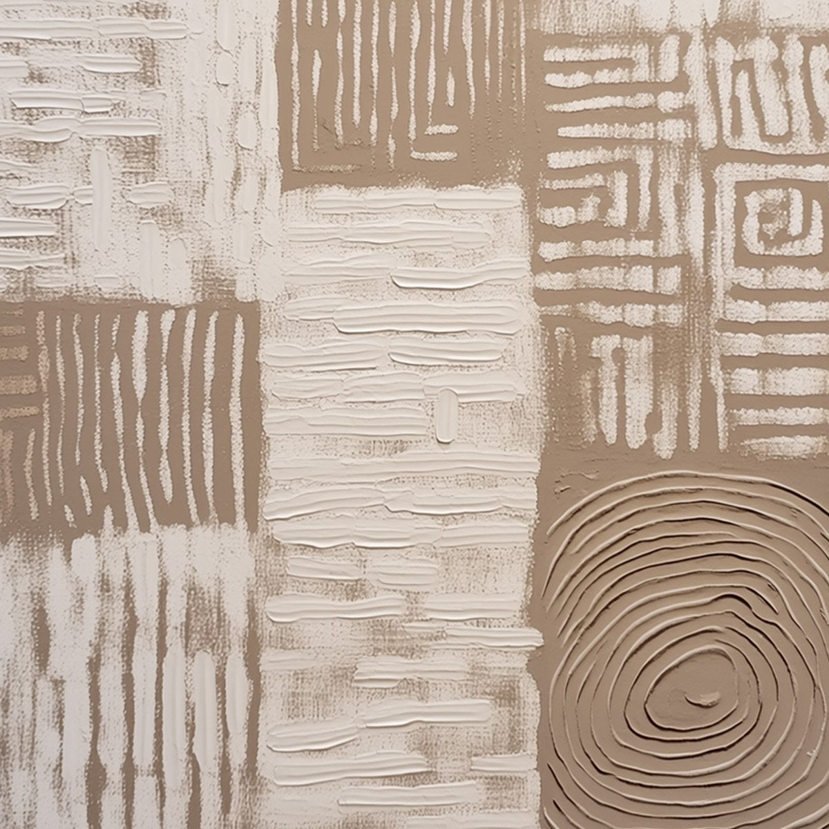 ANCIENT ECHOES: Textured Wabi Sabi Abstract Painting in Neutral Tones - Image 3