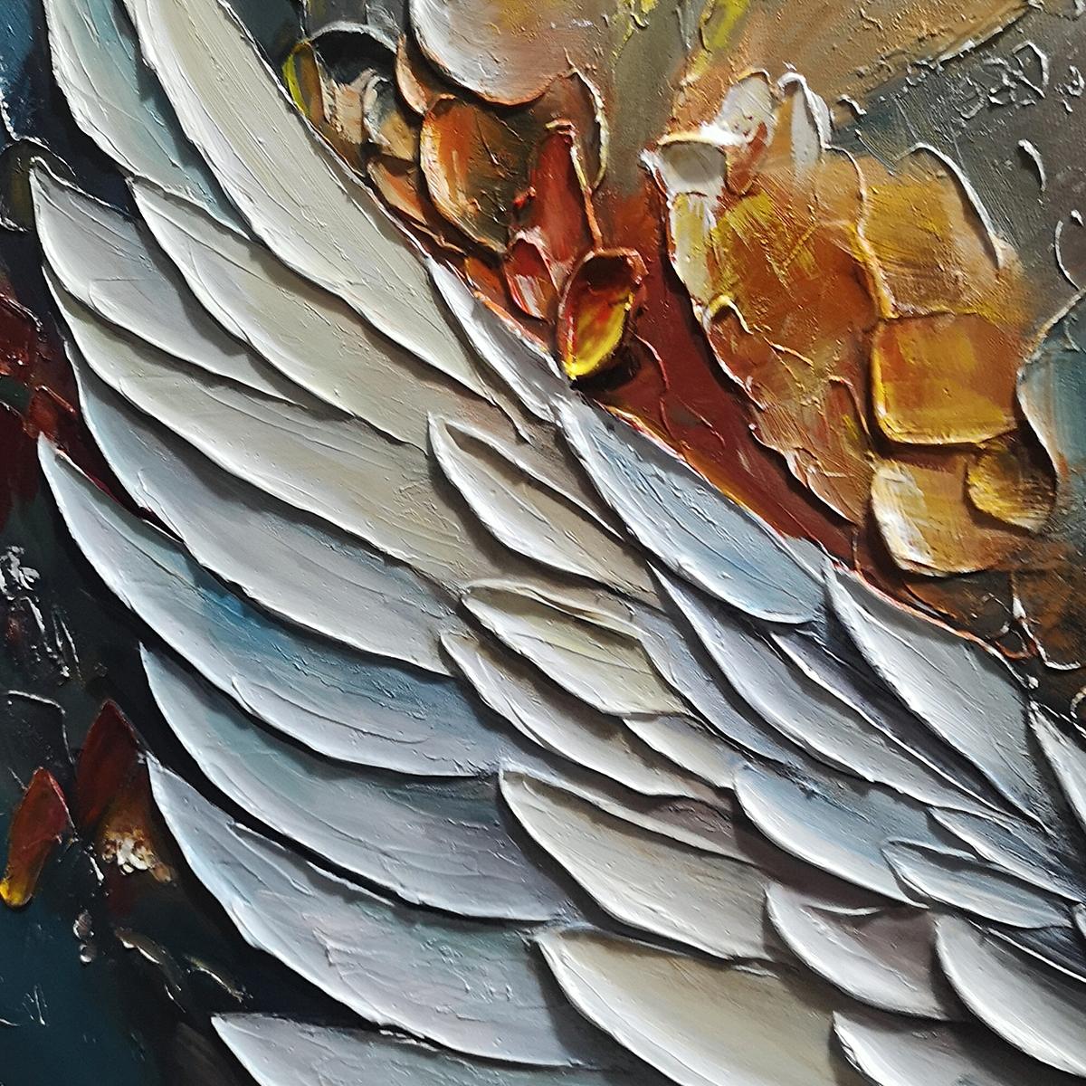 ANGELIC WINGS: Textured Symbolic Oil Painting - Image 6