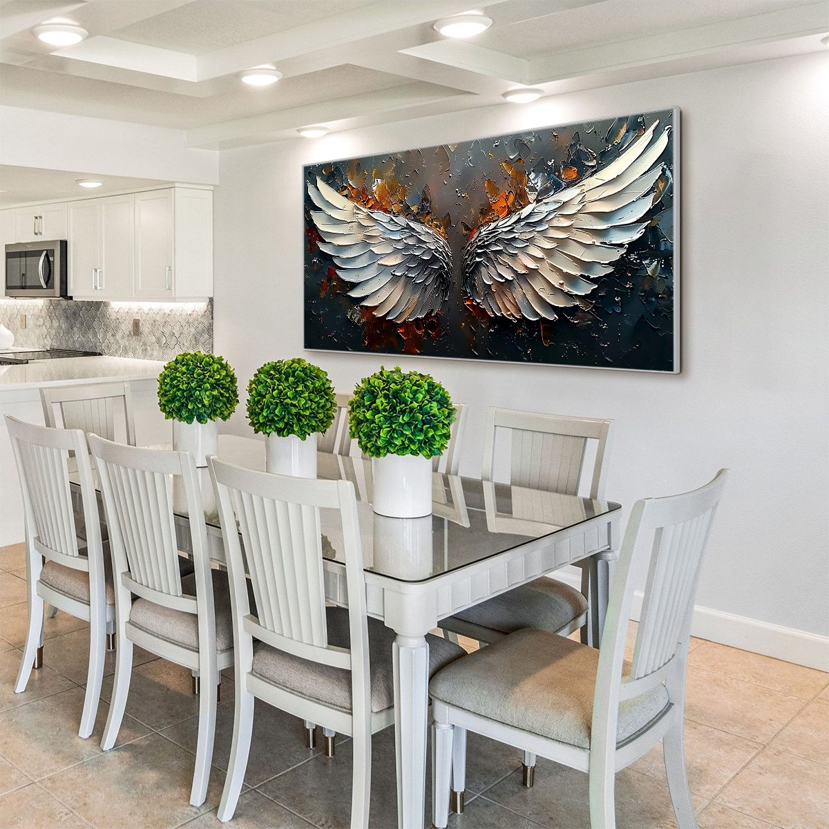 ANGELIC WINGS: Textured Symbolic Oil Painting - Image 4