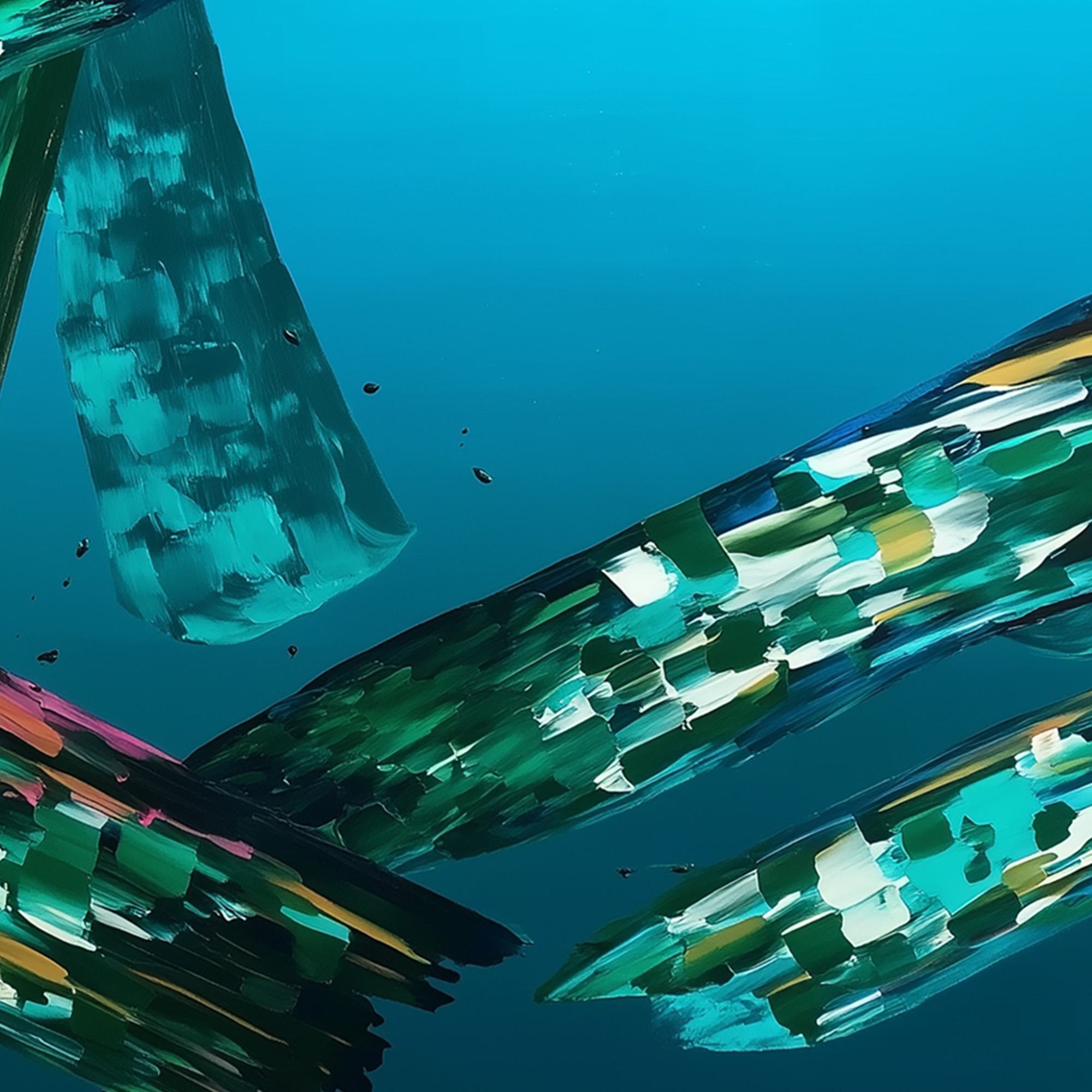 AQUAMARINE WHIRL: Textured Abstract Turquoise Oil Painting - Image 7
