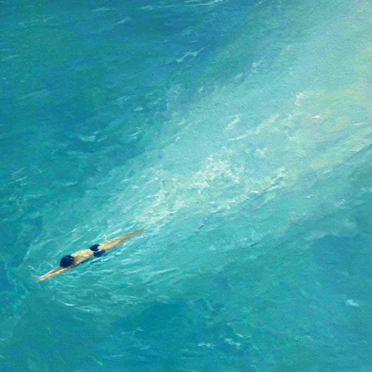 AQUA SOLITUDE: Minimalist Ocean Scene Oil Painting - Image 6