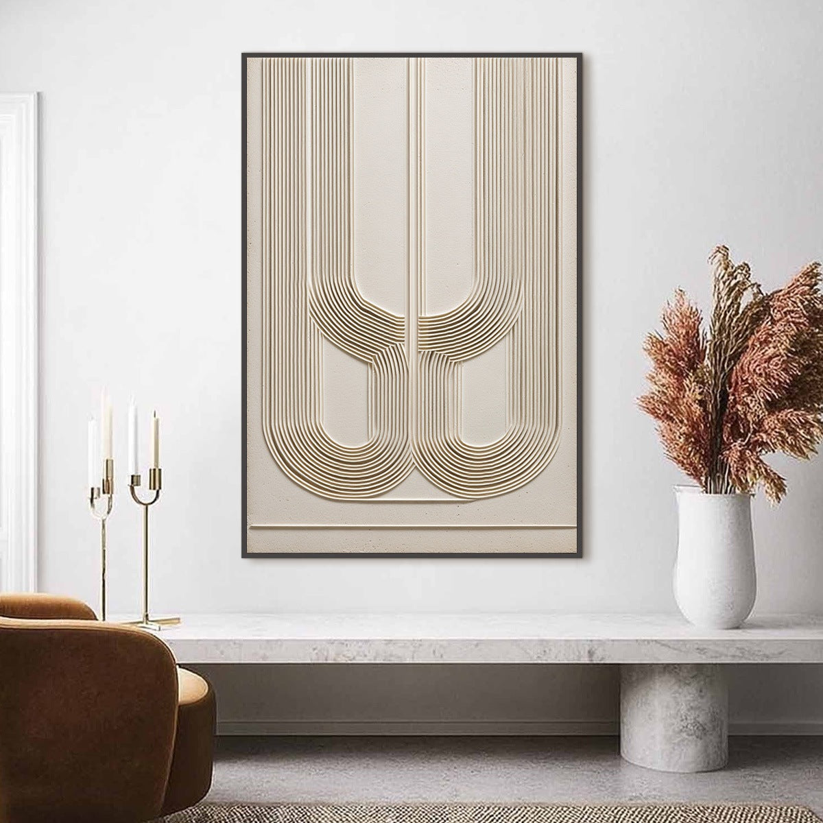 ARCADE: Textured Minimalist Architectural Abstract Painting - Image 2