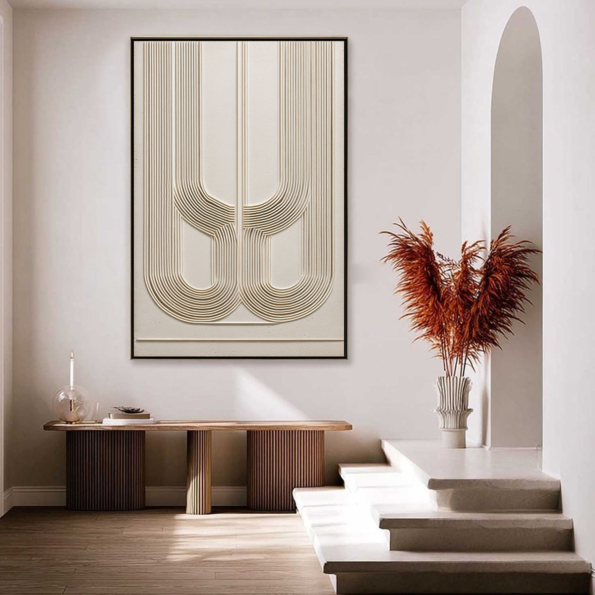 ARCADE: Textured Minimalist Architectural Abstract Painting - Image 4