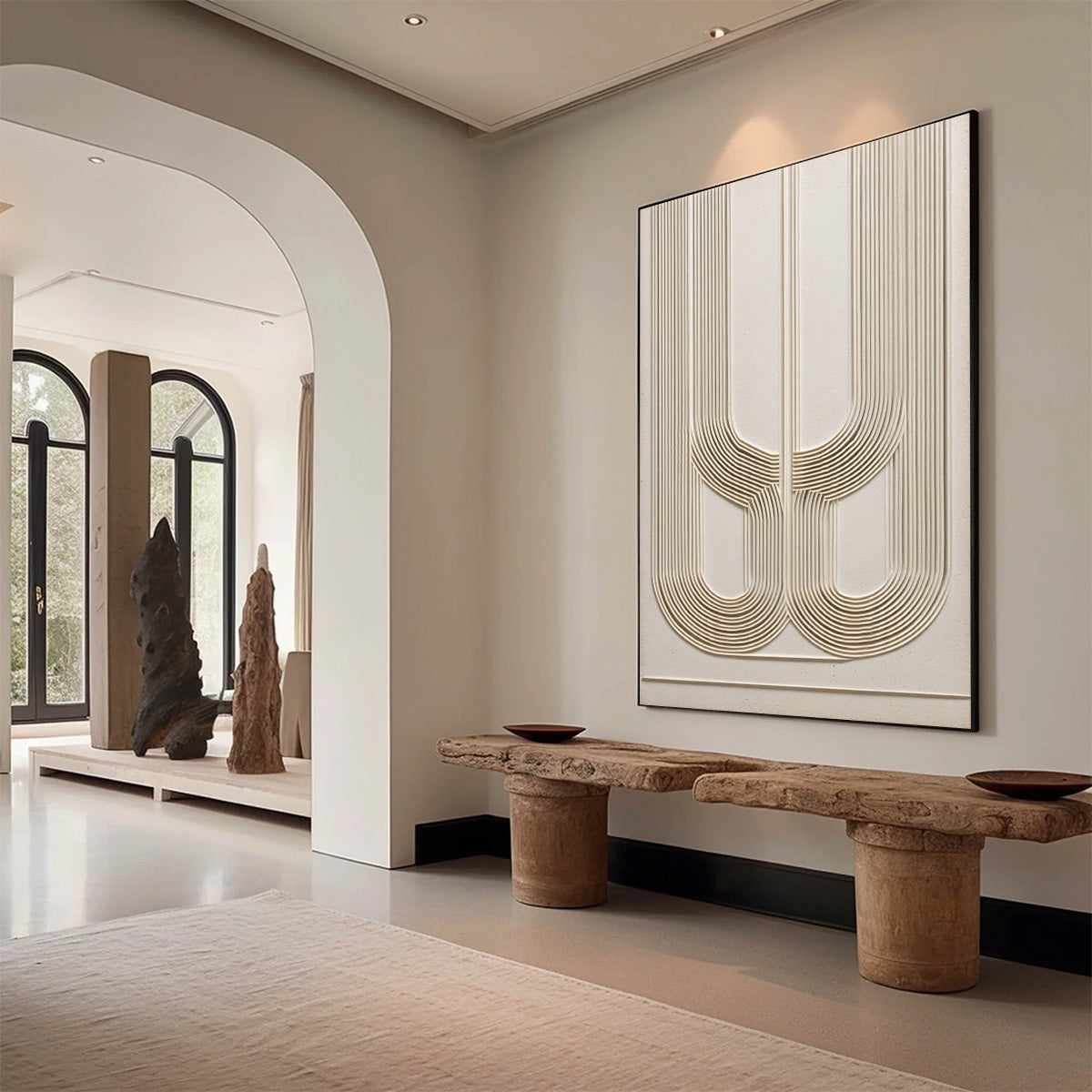 ARCADE: Textured Minimalist Architectural Abstract Painting - Image 7