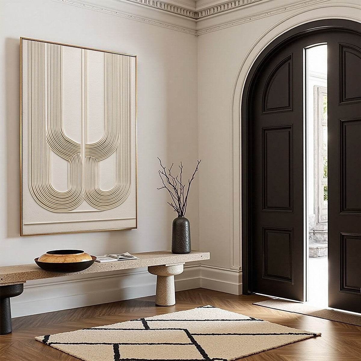 ARCADE: Textured Minimalist Architectural Abstract Painting - Image 8