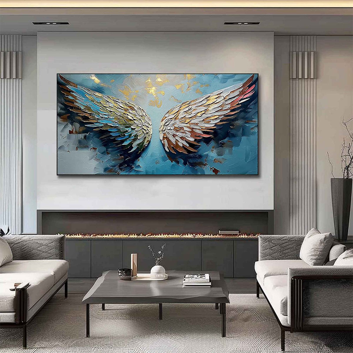 ASCENSION Abstract Angel Wings Textured Oil Painting on Canvas - Image 2