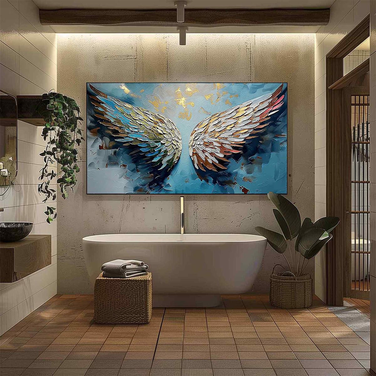ASCENSION Abstract Angel Wings Textured Oil Painting on Canvas - Image 4