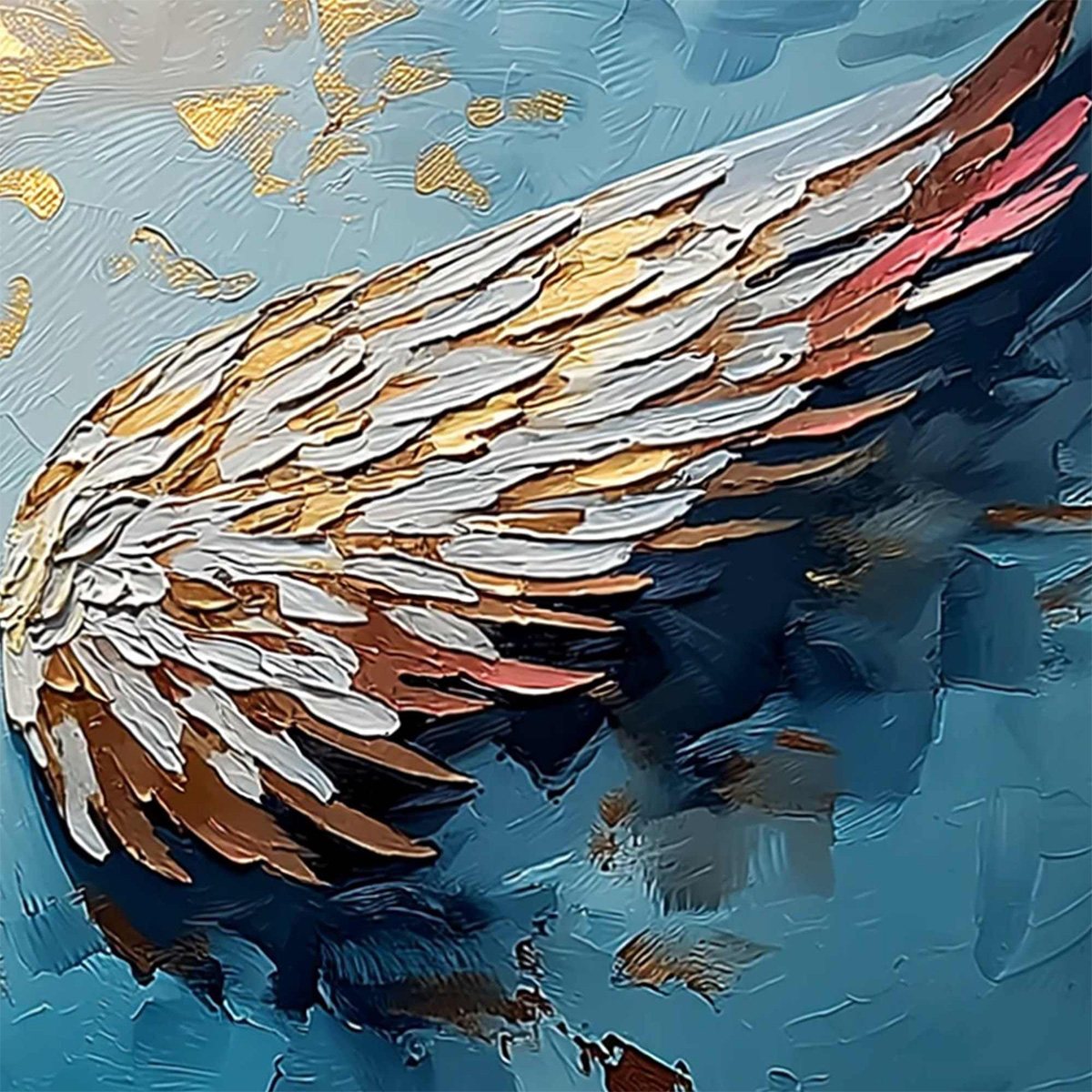 ASCENSION Abstract Angel Wings Textured Oil Painting on Canvas - Image 5