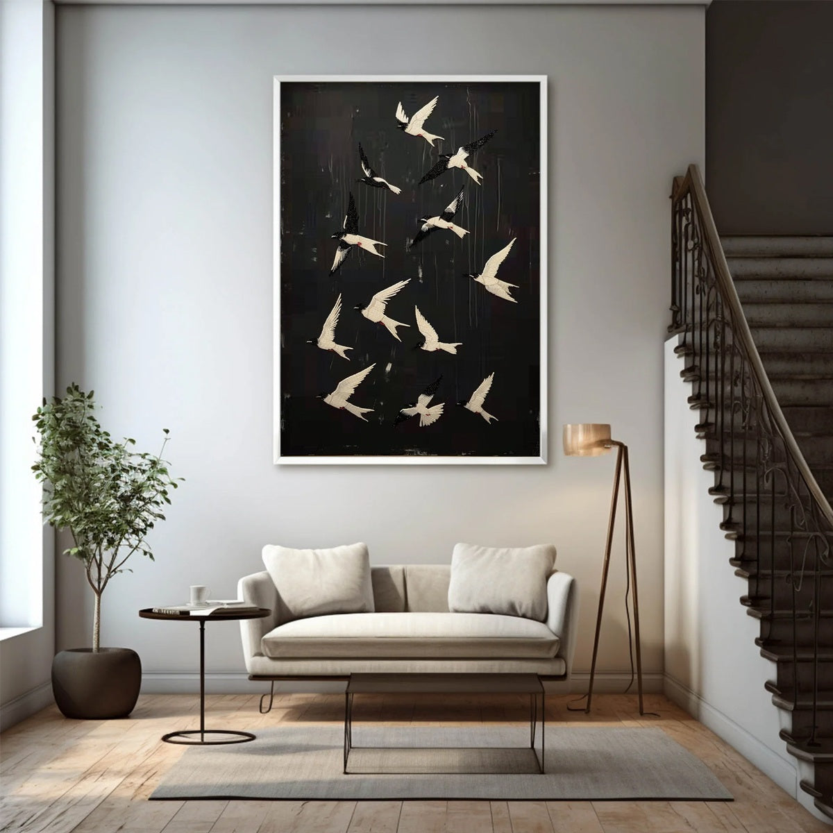 ASCENSION: Beaded Birds on Textured Canvas - Image 4