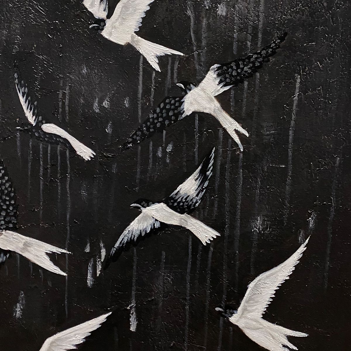 ASCENSION: Beaded Birds on Textured Canvas - Image 5