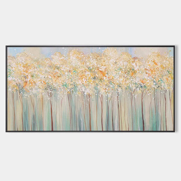 ASPEN GLOW: Panoramic Abstract Forest Landscape Oil Painting