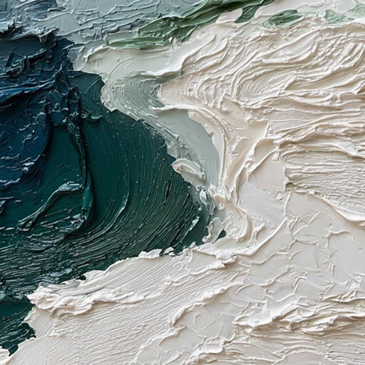 ATLANTIC CREST: Textured Wabi Sabi Seascape Impasto Oil Painting - Image 3