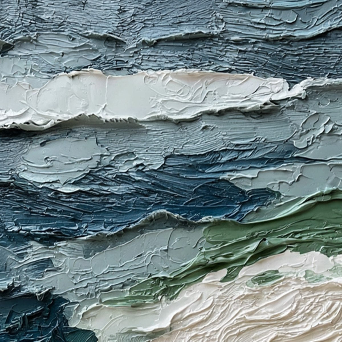 ATLANTIC CREST: Textured Wabi Sabi Seascape Impasto Oil Painting - Image 5