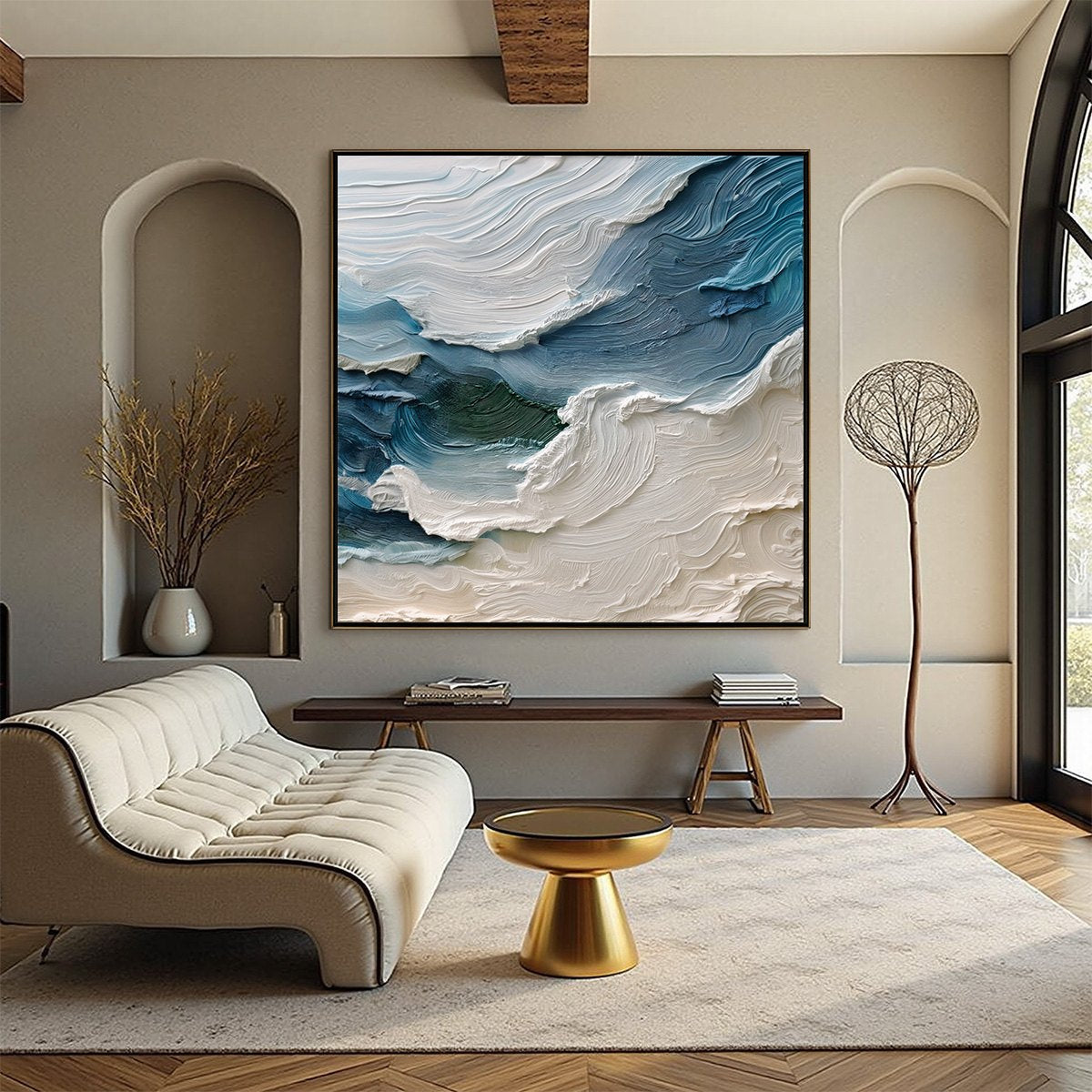 ATLANTIC SWELL: Heavily Textured Abstract Seascape Painting for Coastal Decor - Image 4