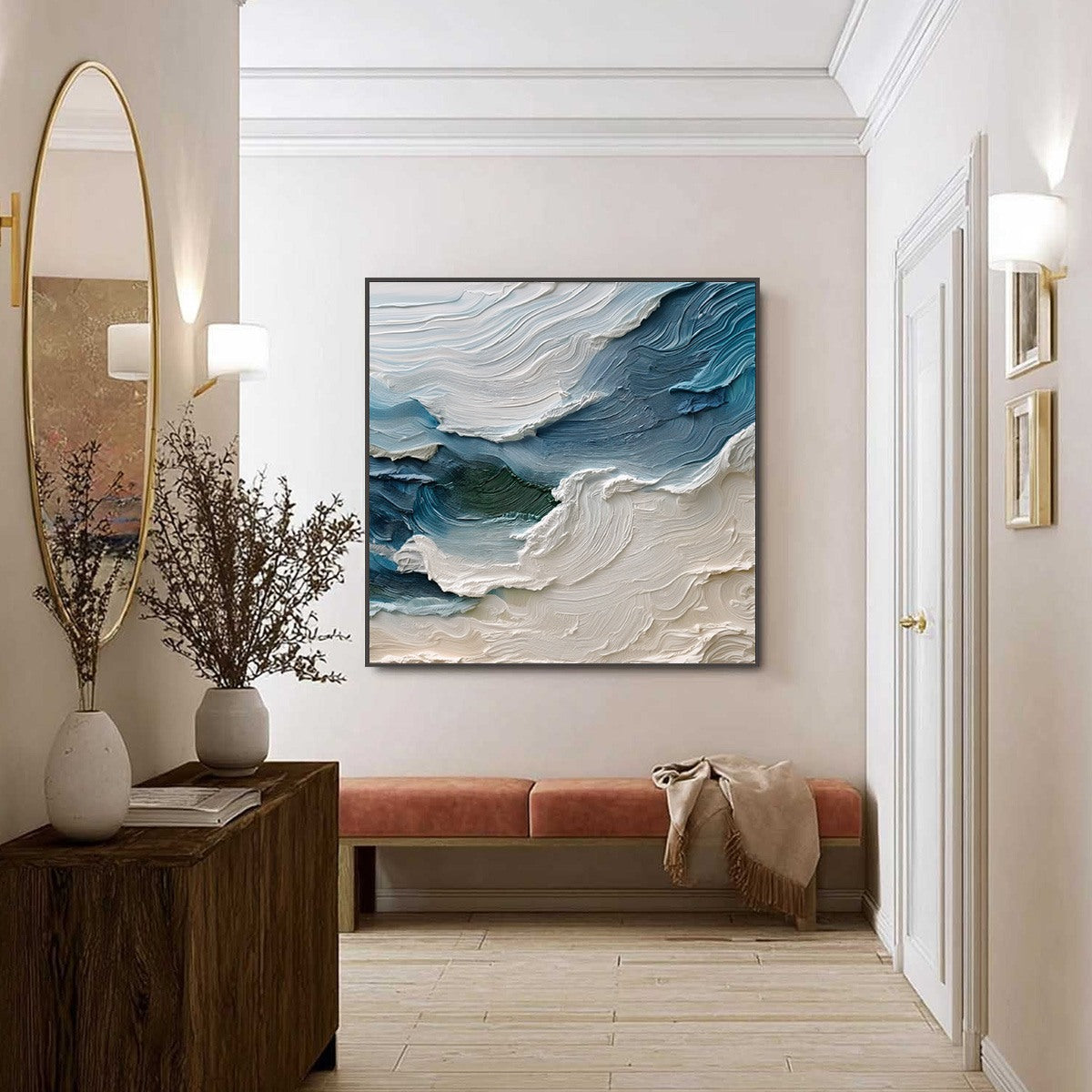 ATLANTIC SWELL: Heavily Textured Abstract Seascape Painting for Coastal Decor - Image 6
