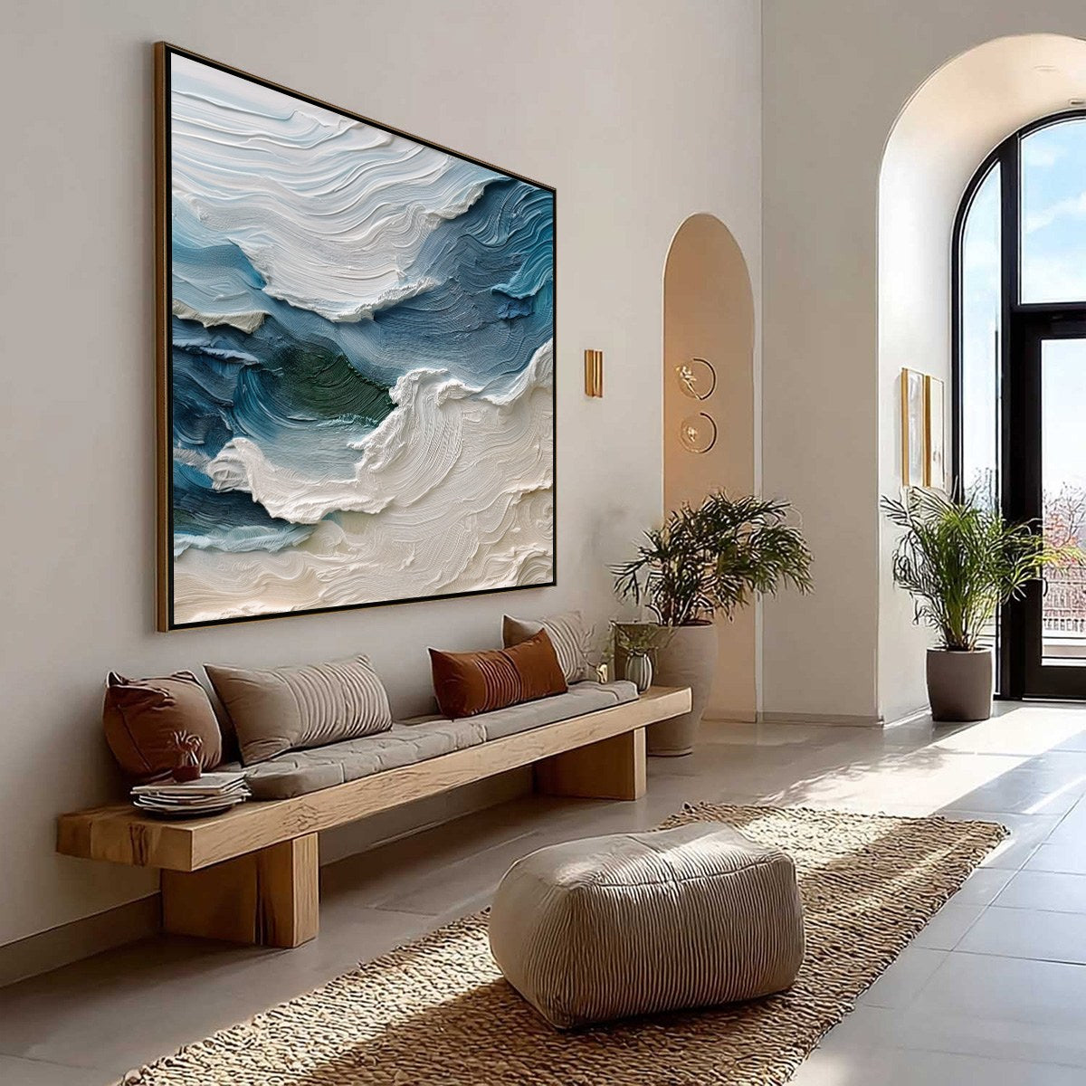 ATLANTIC SWELL: Heavily Textured Abstract Seascape Painting for Coastal Decor - Image 7
