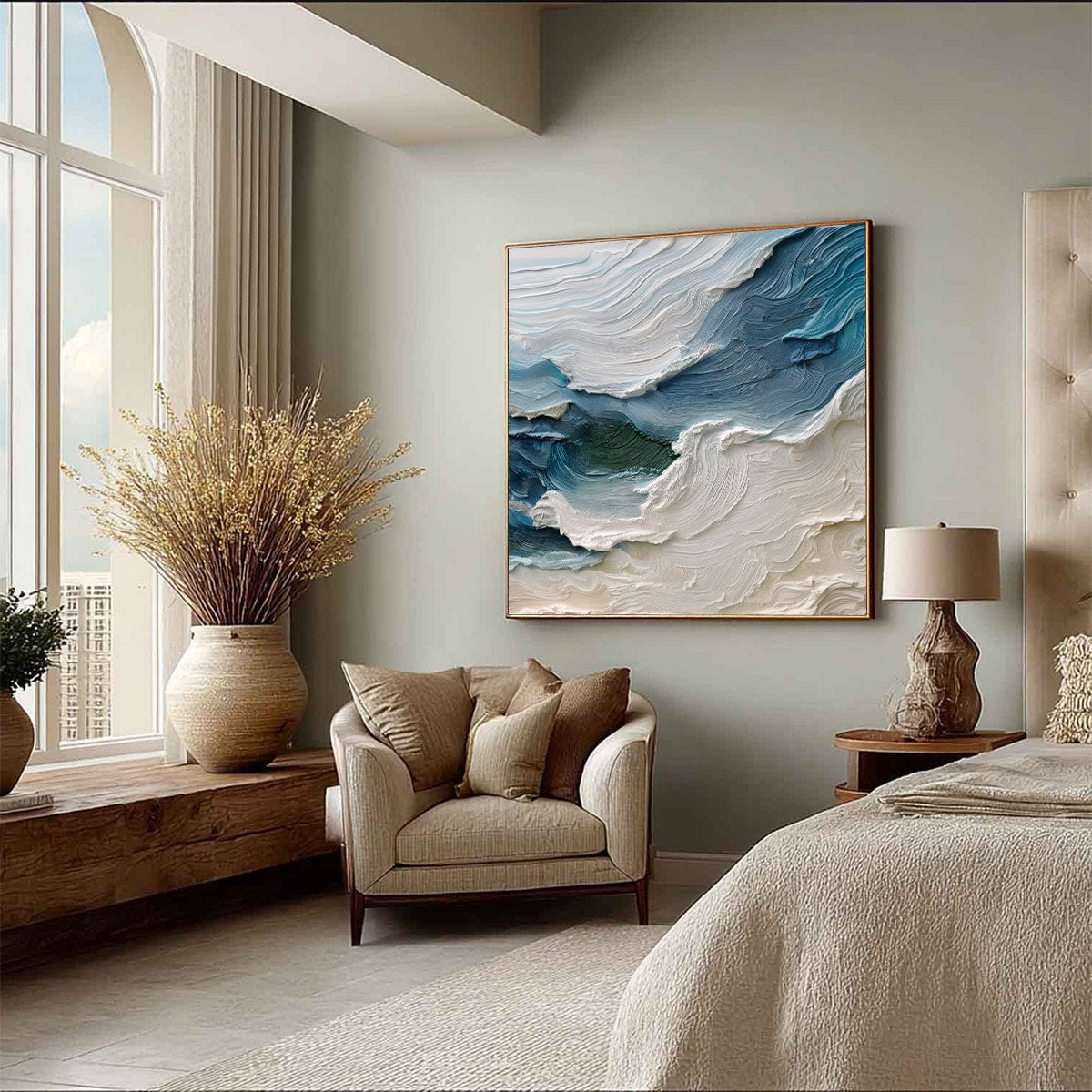 ATLANTIC SWELL: Heavily Textured Abstract Seascape Painting for Coastal Decor - Image 8