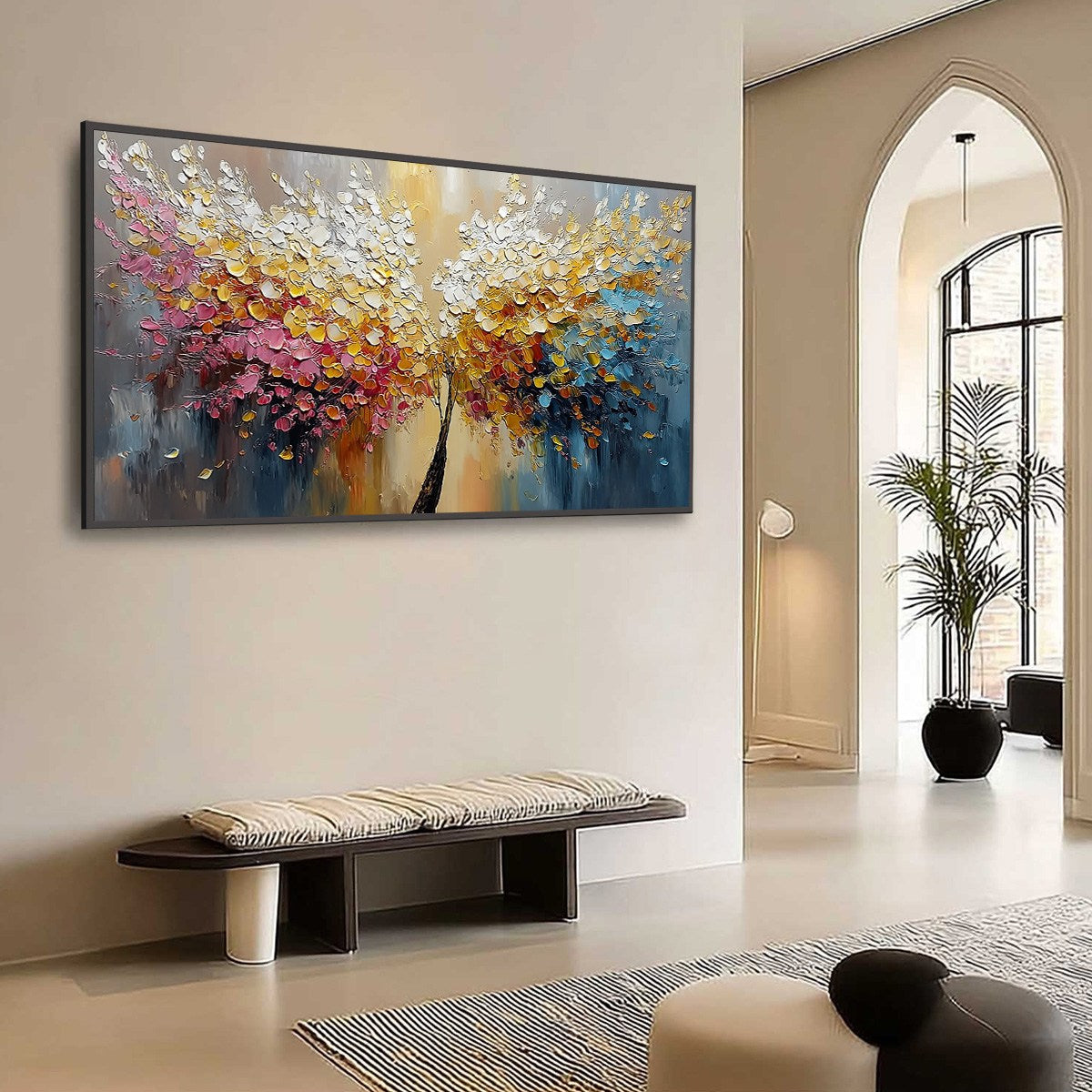 AURA BLOOM: Textured Palette Knife Tree of Life Painting - Image 7
