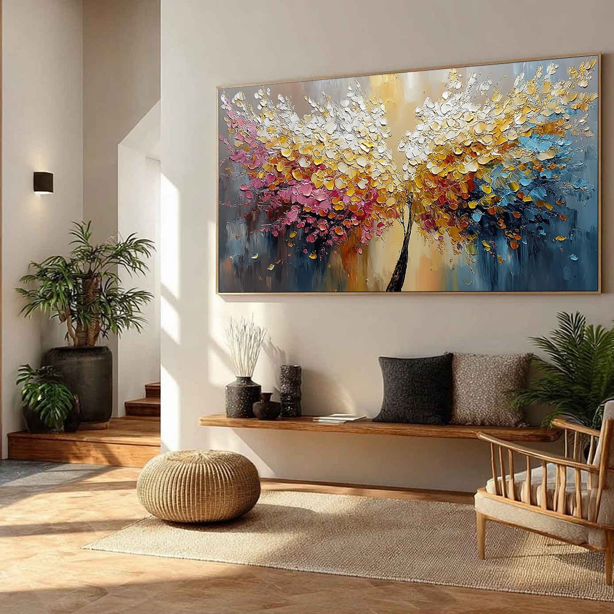AURA BLOOM: Textured Palette Knife Tree of Life Painting - Image 8