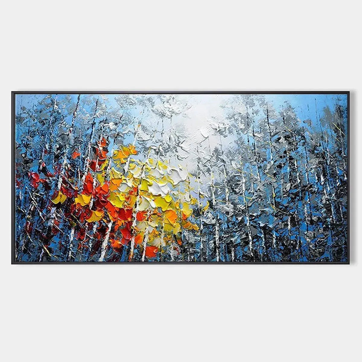 AUTUMN ASPEN: Textured Colorful Forest Landscape Impasto Painting
