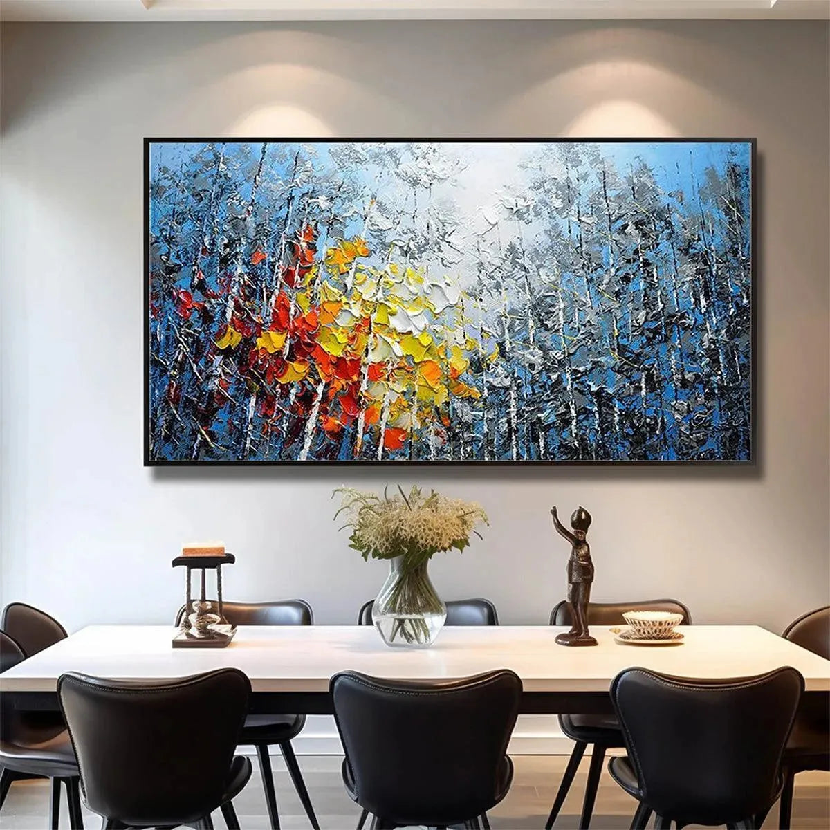 AUTUMN ASPEN: Textured Colorful Forest Landscape Impasto Painting - Image 2