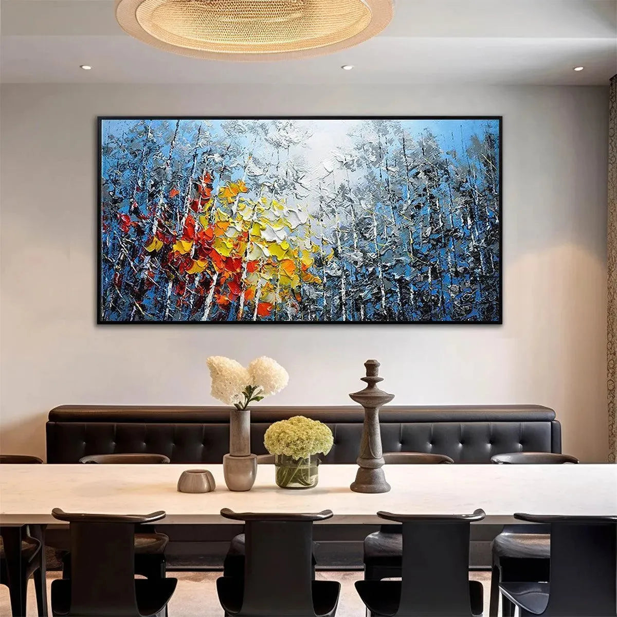 AUTUMN ASPEN: Textured Colorful Forest Landscape Impasto Painting - Image 4