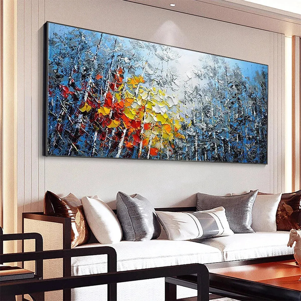 AUTUMN ASPEN: Textured Colorful Forest Landscape Impasto Painting - Image 5