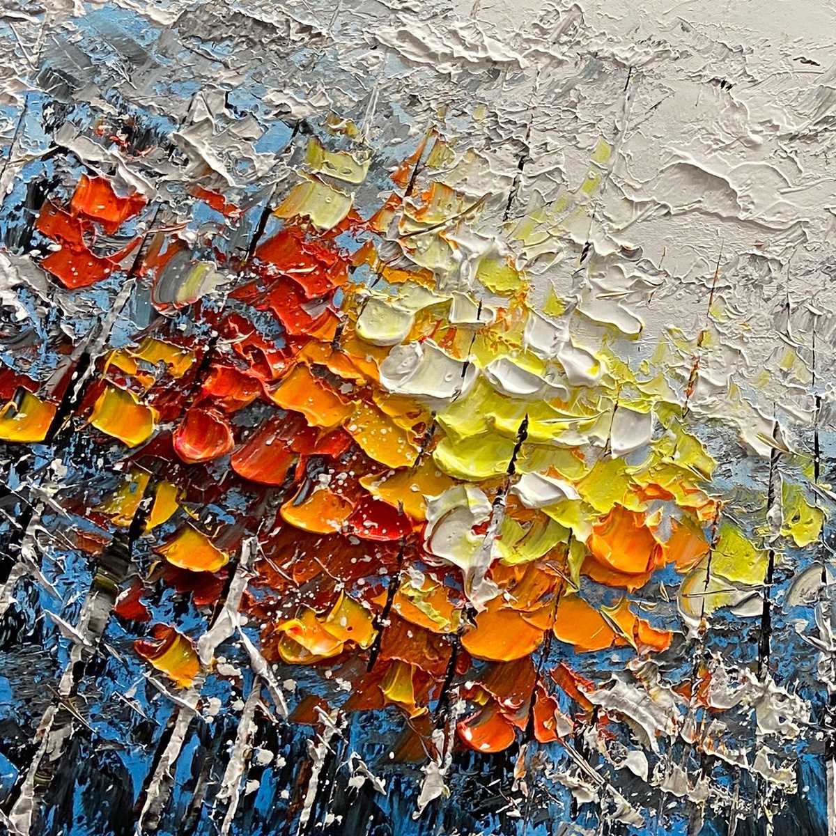 AUTUMN ASPEN: Textured Colorful Forest Landscape Impasto Painting - Image 6