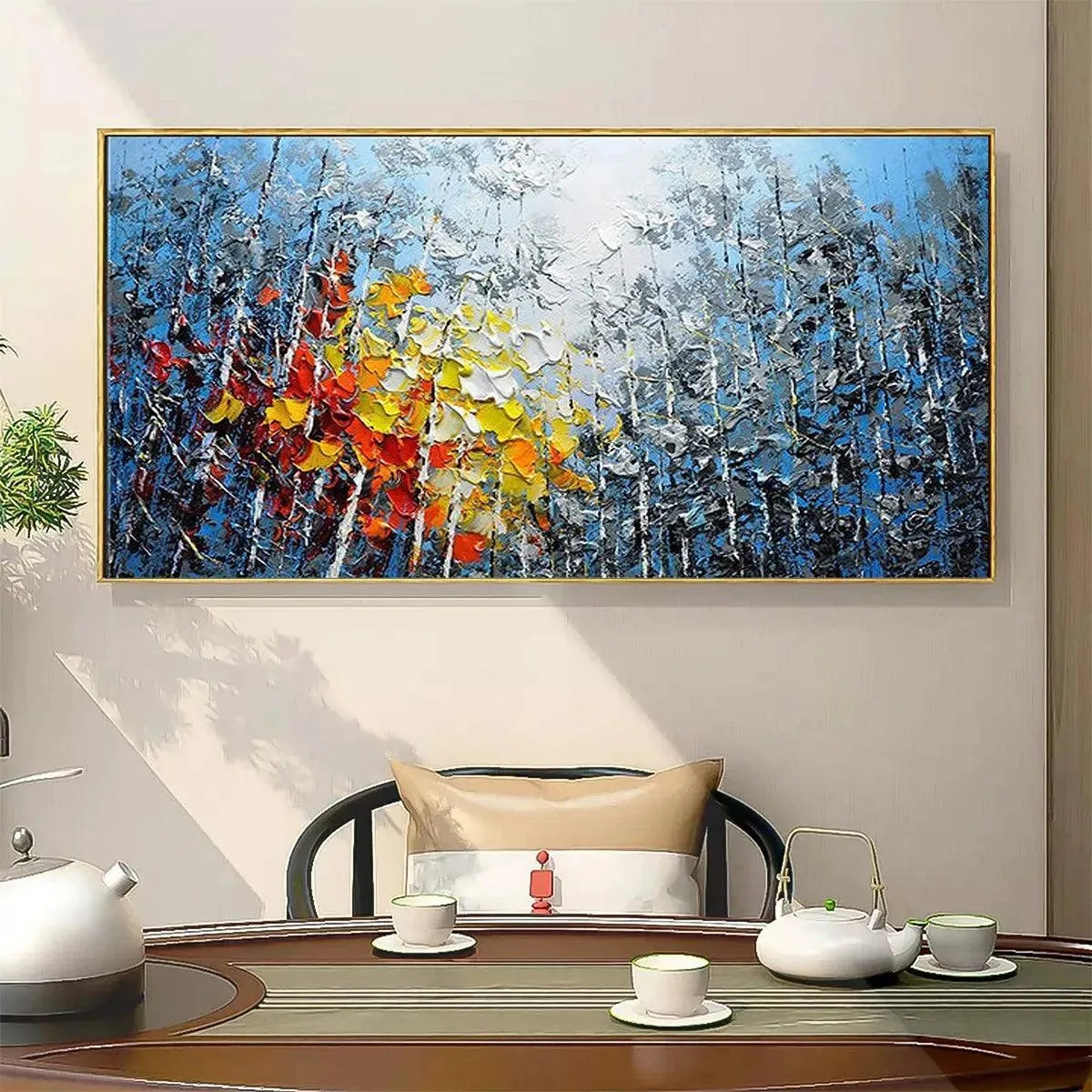 AUTUMN ASPEN: Textured Colorful Forest Landscape Impasto Painting - Image 7