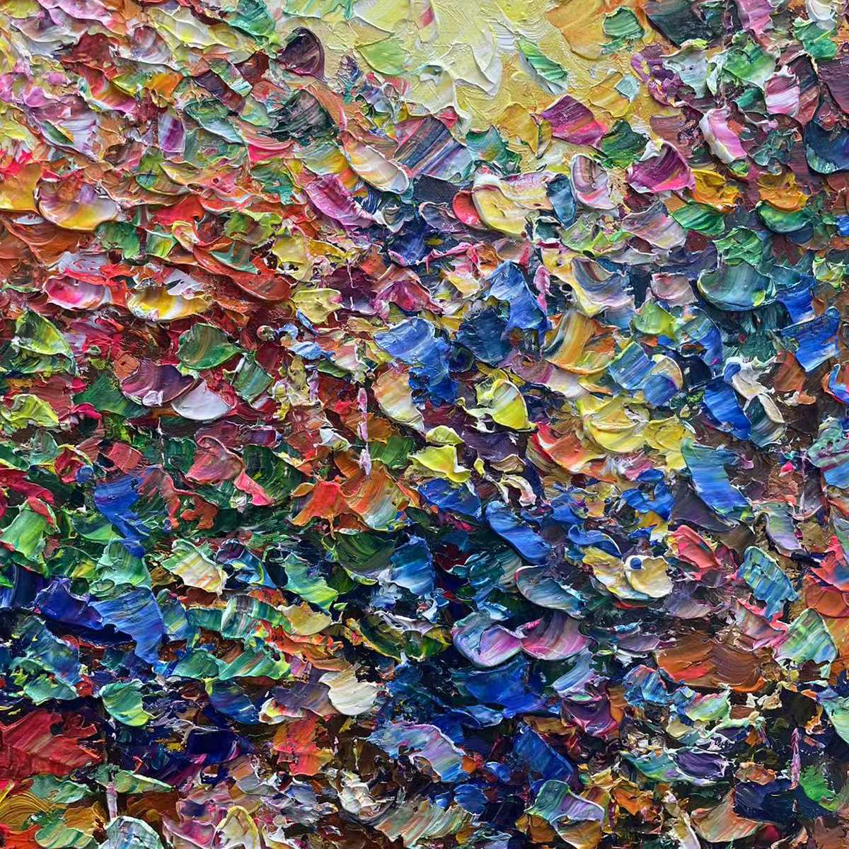 AUTUMN GLOW: Textured Abstract Landscape Painting in Vibrant Autumn Colors - Image 5