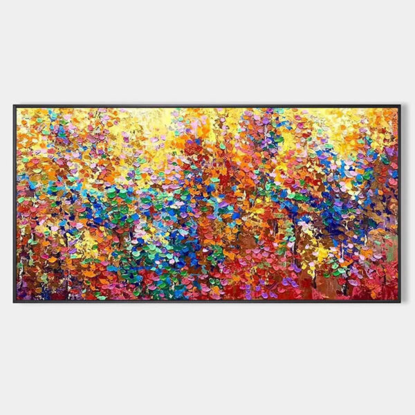 AUTUMN GLOW: Textured Abstract Landscape Painting in Vibrant Autumn Colors