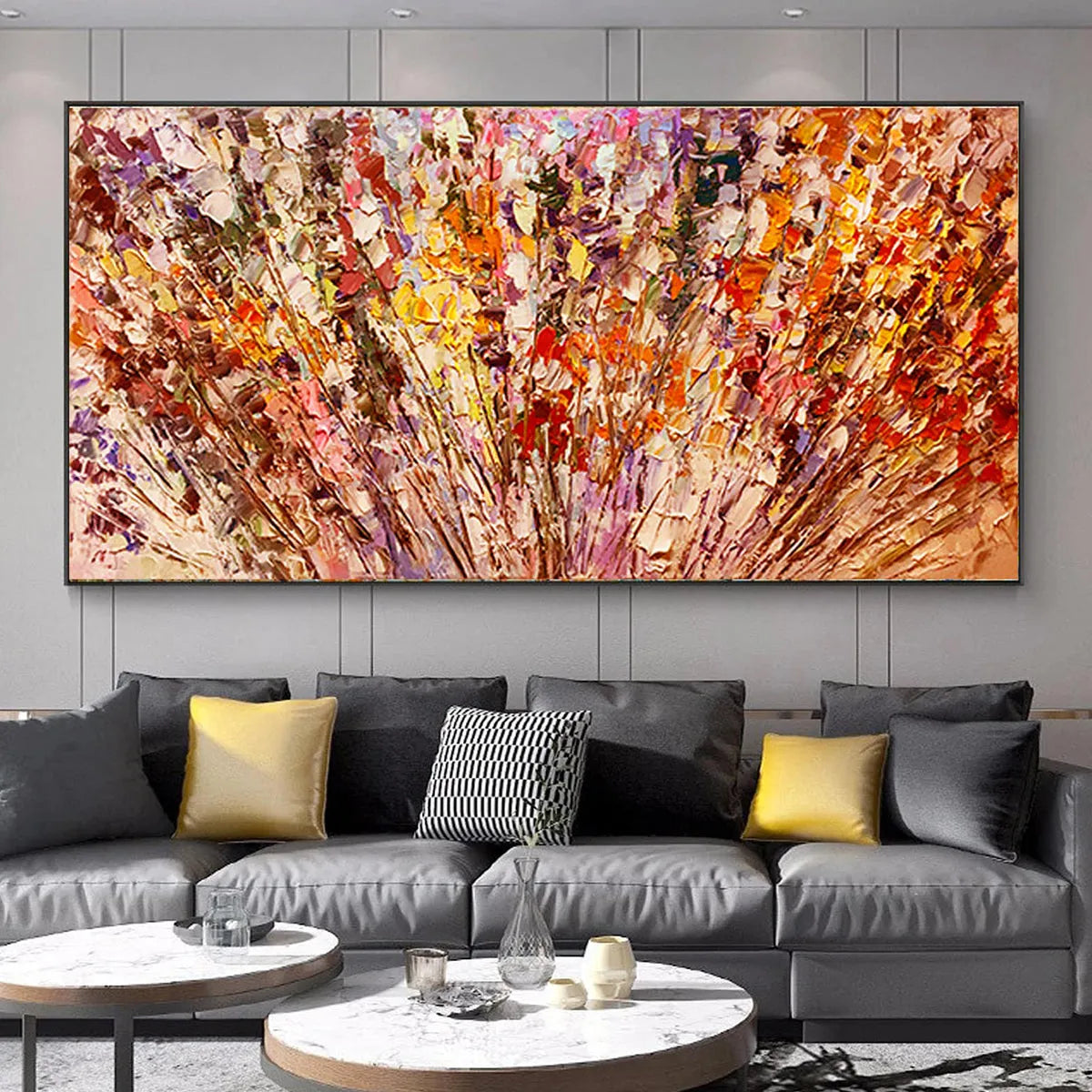 AUTUMN HARVEST: Impasto Floral Oil Painting in Warm Autumn Hues - Image 5