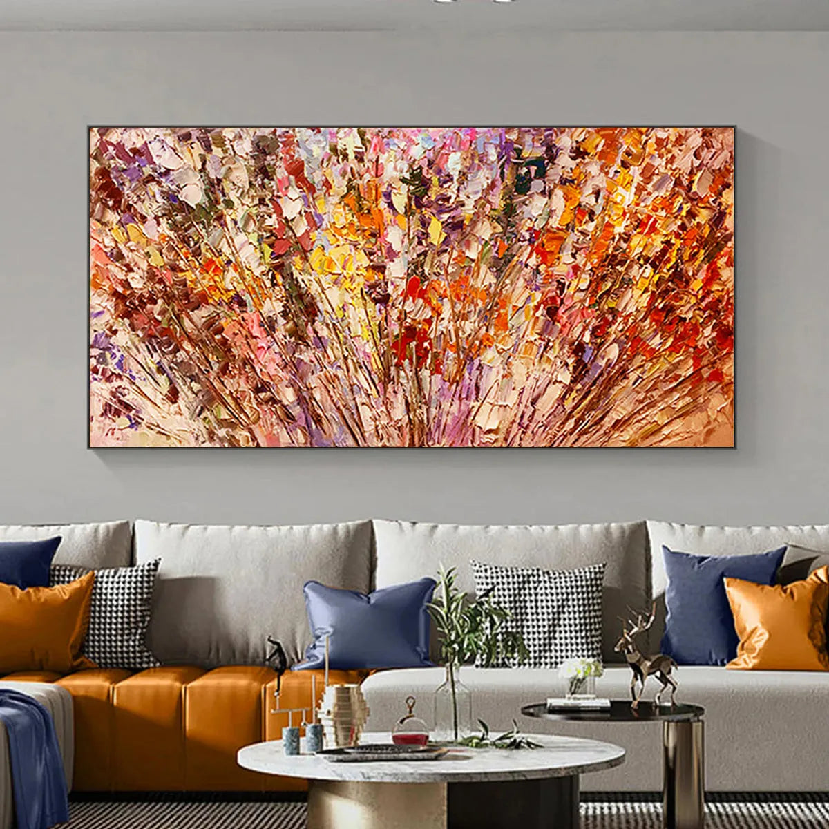 AUTUMN HARVEST: Impasto Floral Oil Painting in Warm Autumn Hues - Image 2