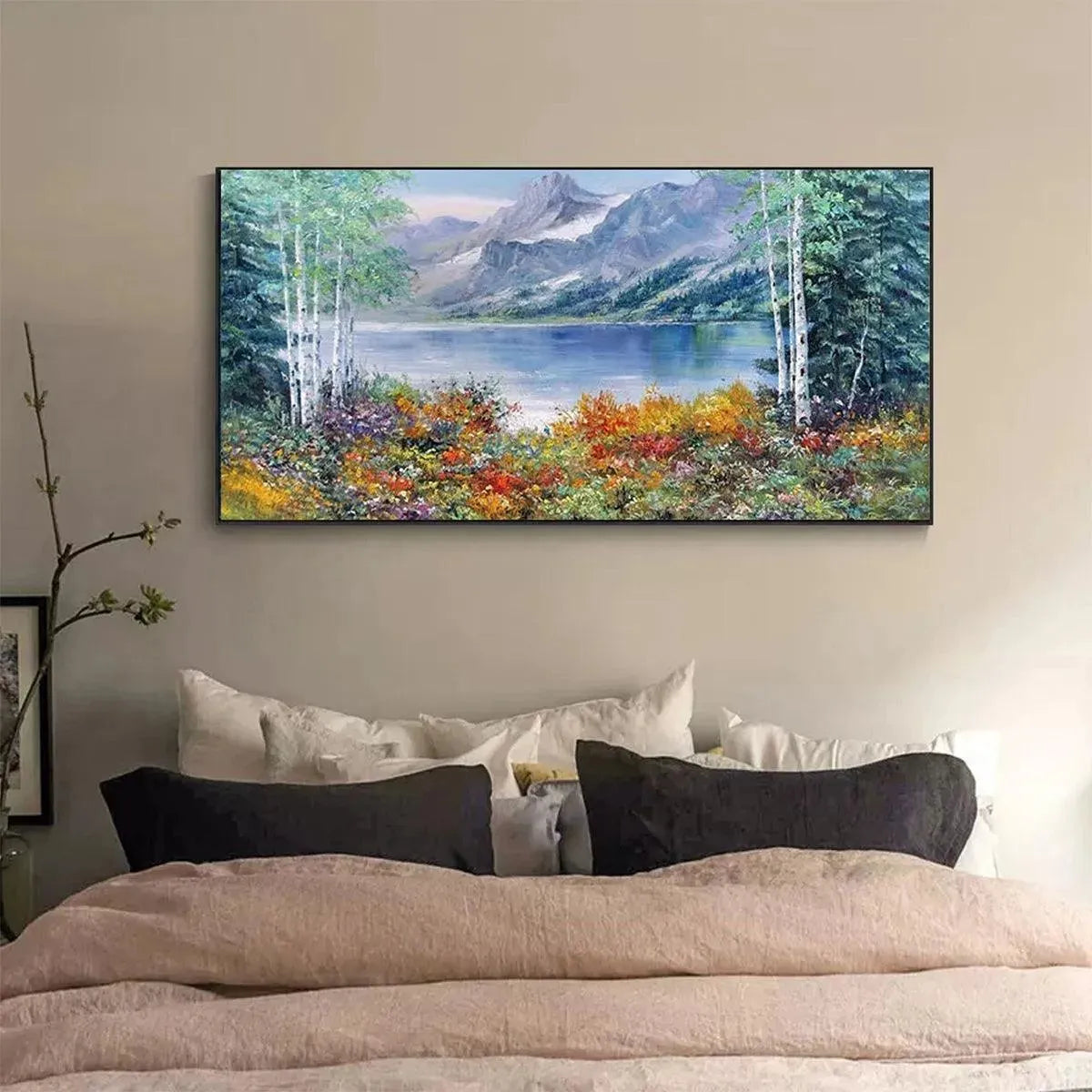 AUTUMN LAKE: Panoramic Autumn Landscape Painting with Lake and Mountains - Image 8