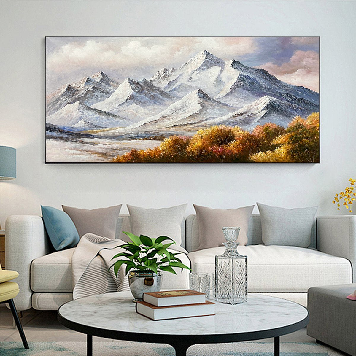 AUTUMN MAJESTY: Panoramic Mountain Landscape Oil Painting with Autumn Foliage - Image 7