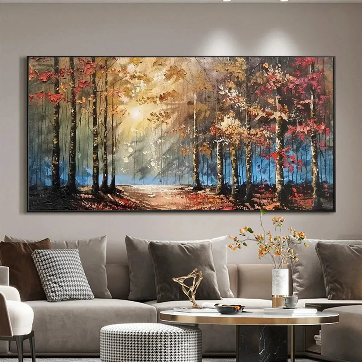 AUTUMN TRAIL: Textured Autumn Forest Landscape Painting - Image 2
