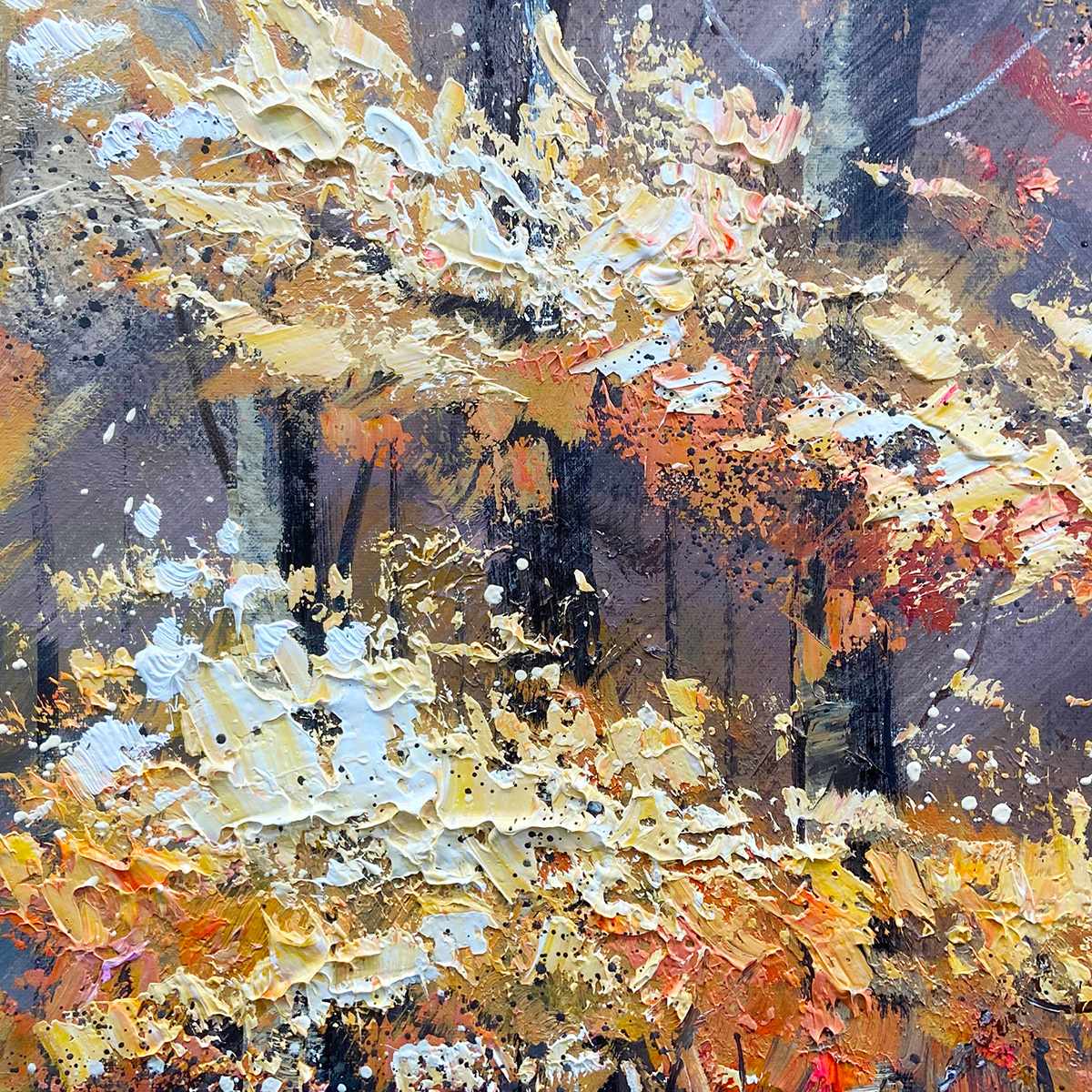 AUTUMN TRAIL: Textured Autumn Forest Landscape Painting - Image 3