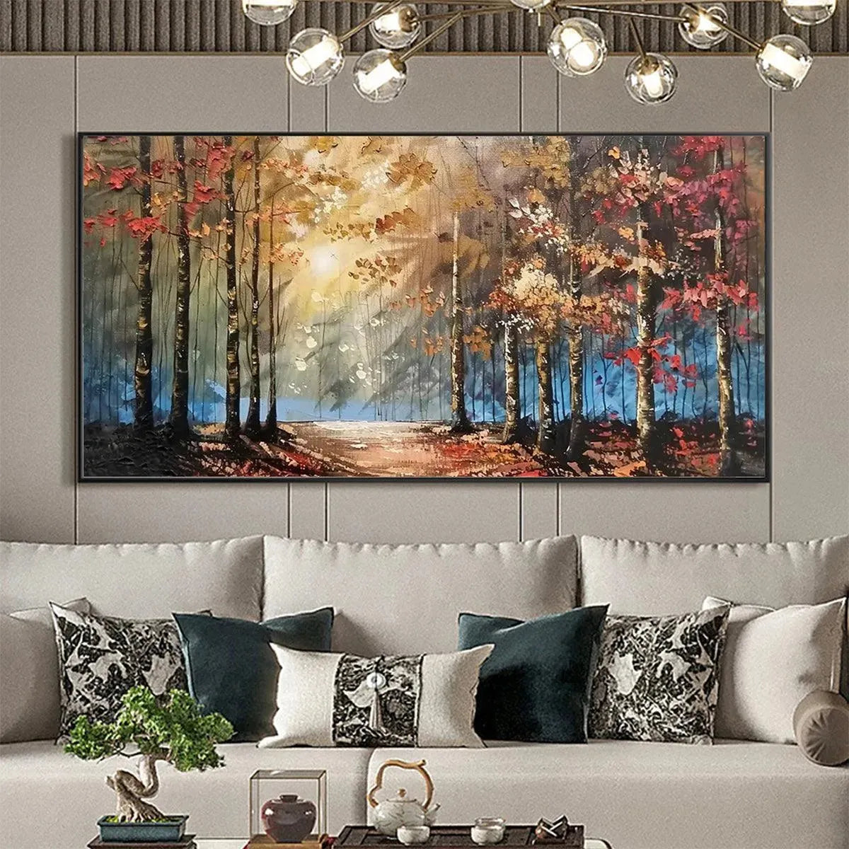 AUTUMN TRAIL: Textured Autumn Forest Landscape Painting - Image 5