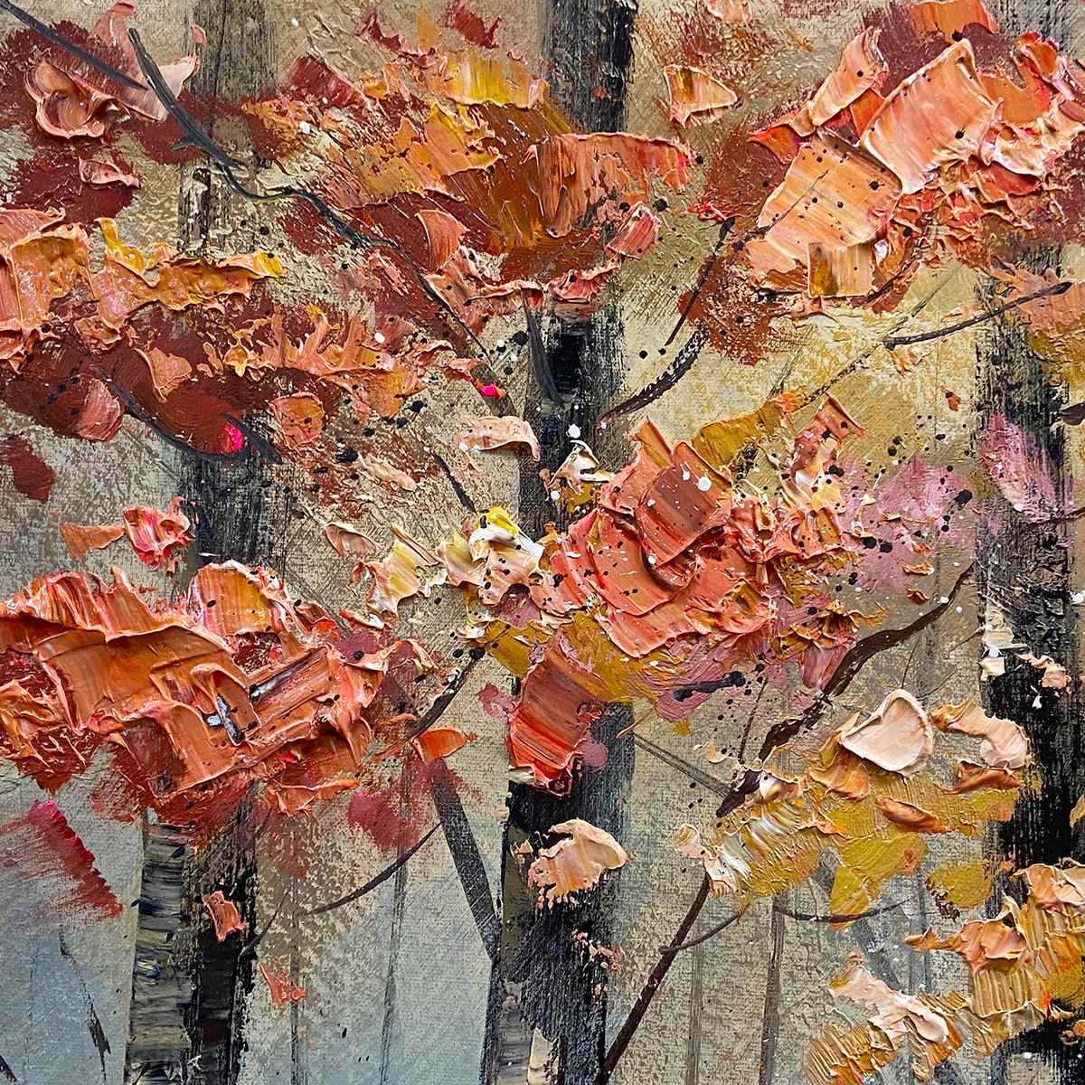 AUTUMN TRAIL: Textured Autumn Forest Landscape Painting - Image 6